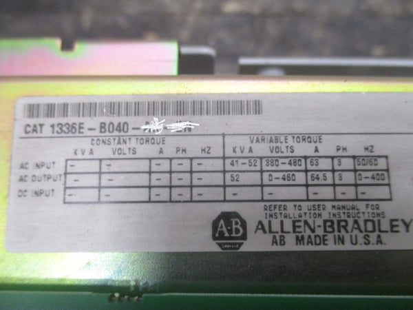 ALLEN BRADLEY 1336E-B040-AN-EN 380-480V 63A UNMP