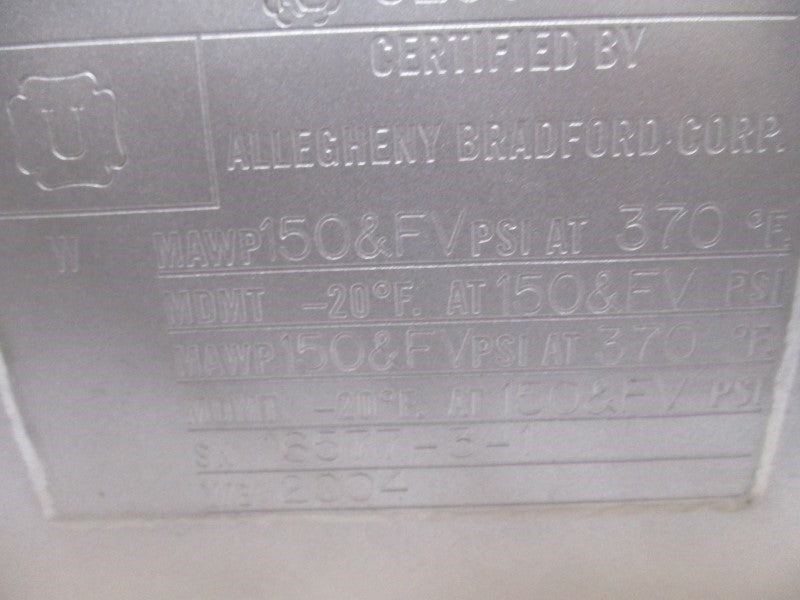 ALLEGHENY BRADFORD HE011100 150PSI NSNP