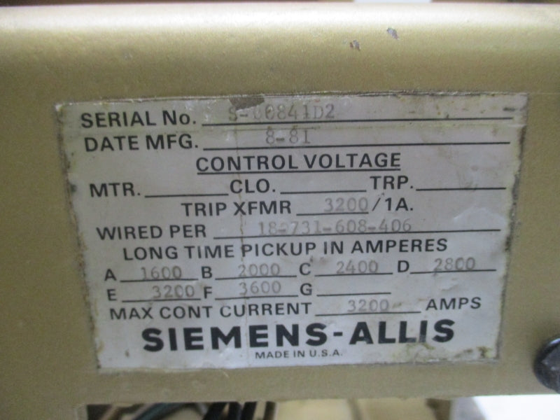 SIEMENS A-3200A 635V 3200A UNMP