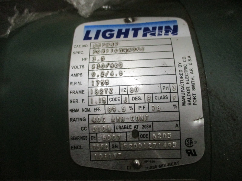 LIGHTNIN 223847 230/460V 9.2/4.6A NSMP