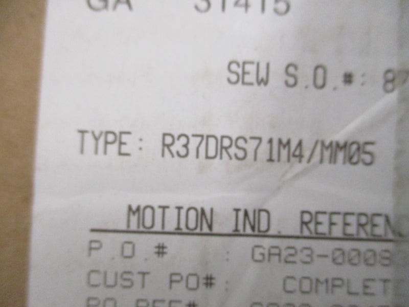 SEW-EURODRIVE R37DRS71M4/MM05 380-500V 1.6A NSMP