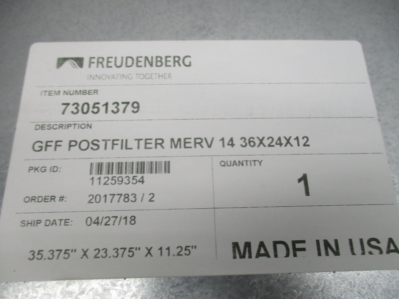 FREUDENBERG 73051379 35.375"X23.375"X11.25" NSNP