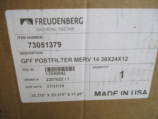 FREUDENBERG 73051379 35.375"X23.375"X11.25" NSMP