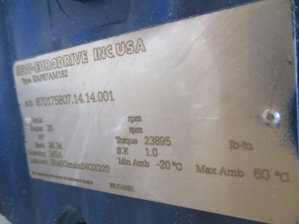 SEW-EURODRIVE KAF87AM182 NSMP