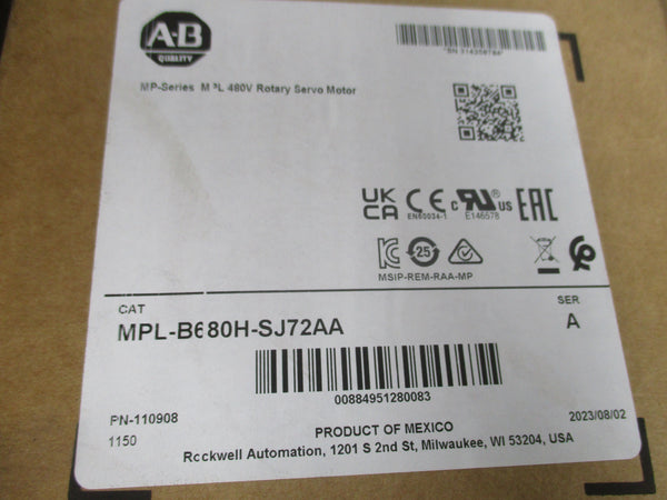ALLEN BRADLEY MPL-B680H-SJ72AA SER. A 460V 51A NSMP