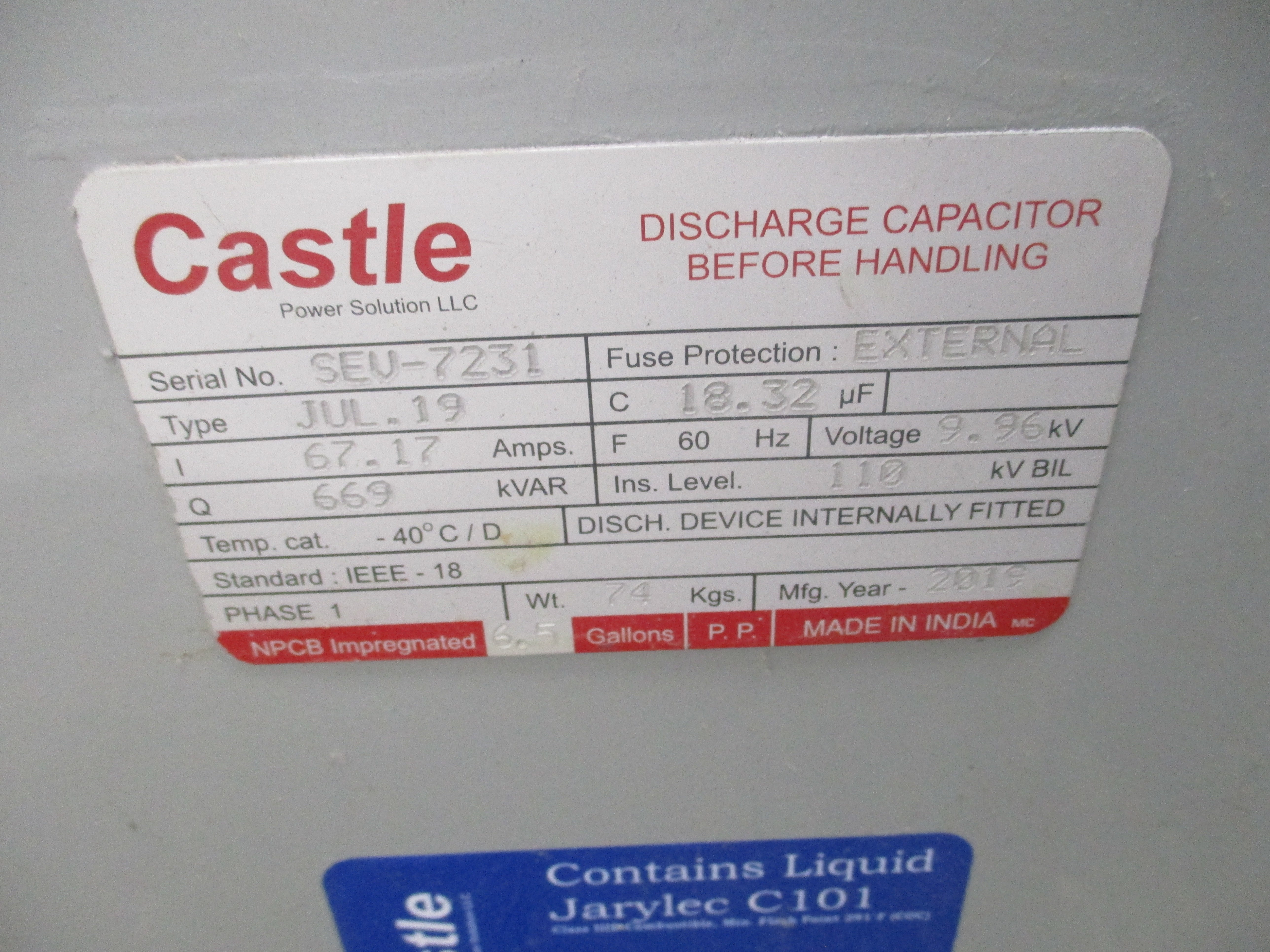 CASTLE JUL.19 9.96KV 67.17A NSNP