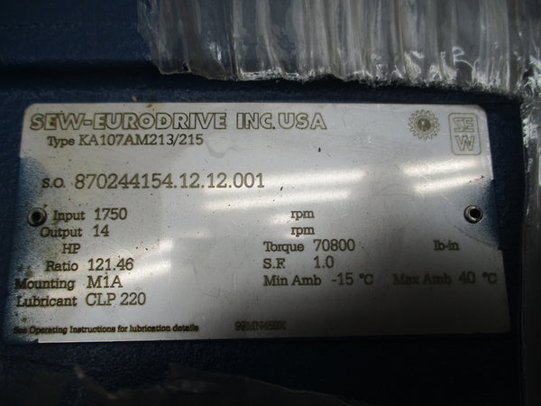 SEW-EURODRIVE KA107AM213/215 NSMP