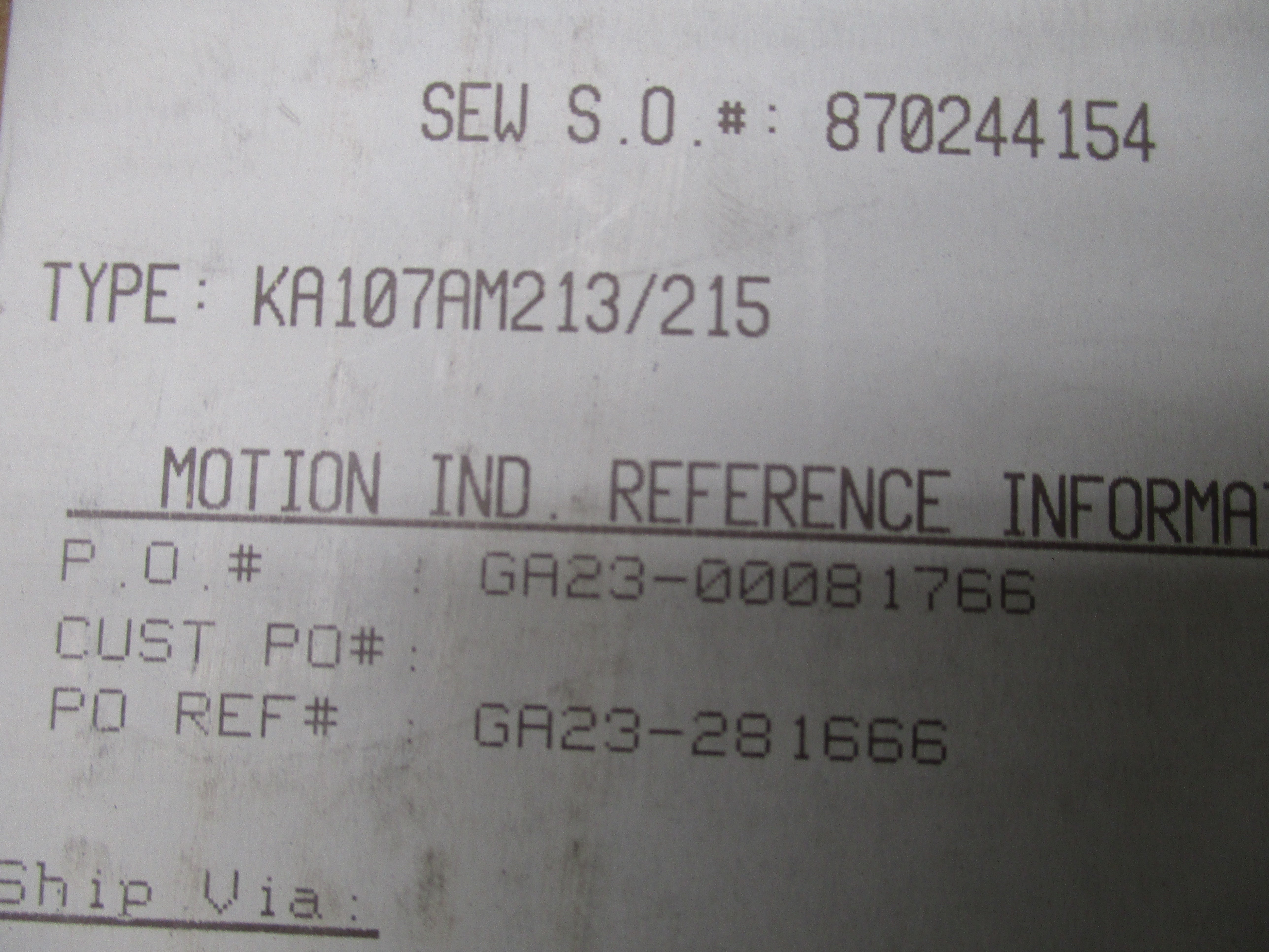 SEW-EURODRIVE KA107AM213/215 NSMP