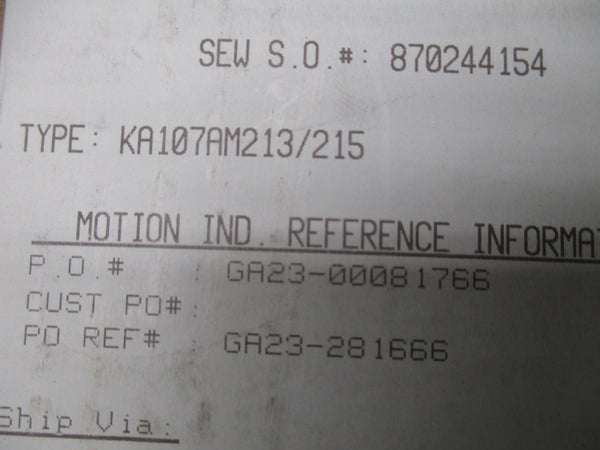 SEW-EURODRIVE KA107AM213/215 NSMP