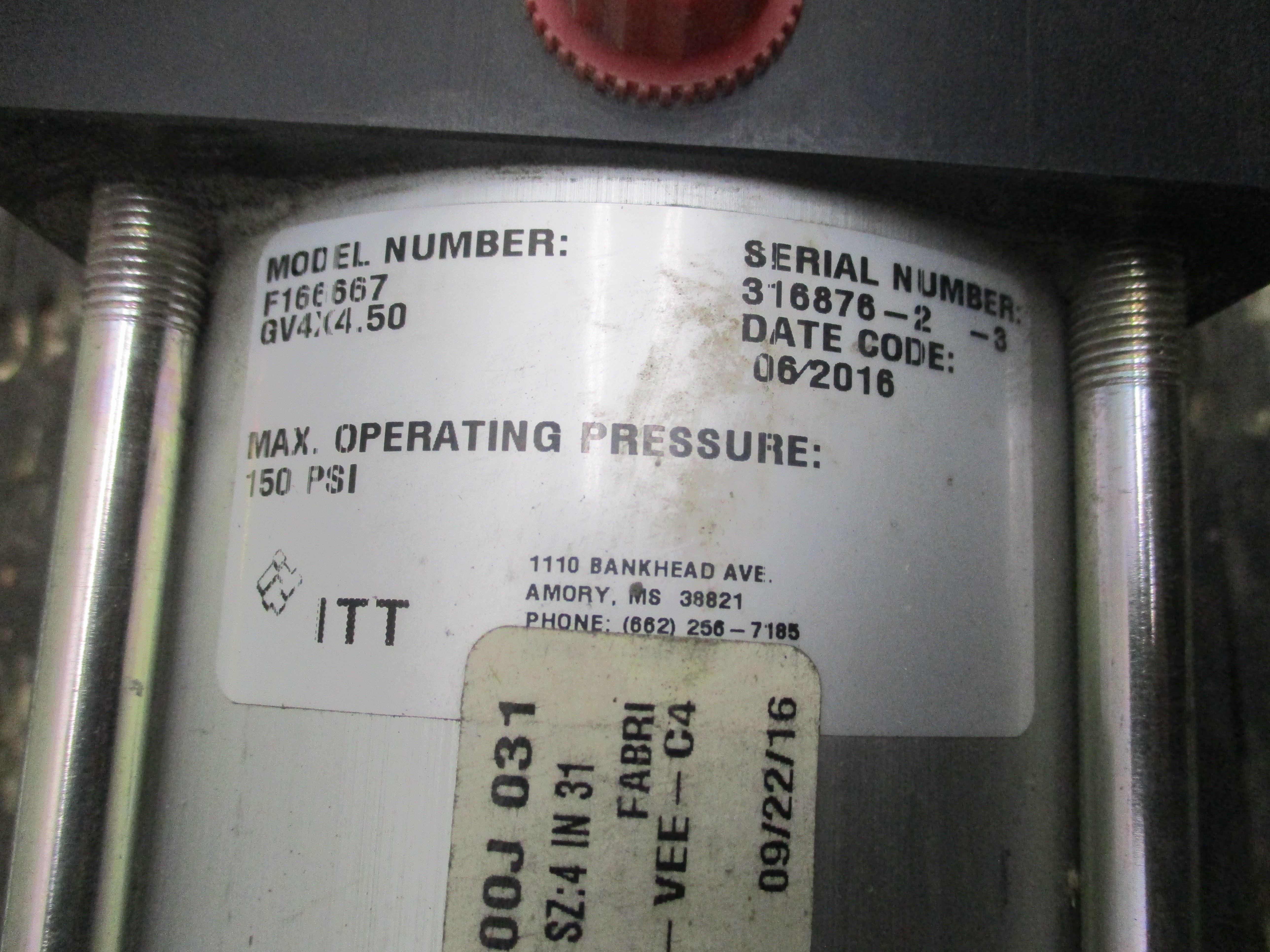 FABRI-VALVE %FV-C3704185600 4" 150PSI NSNP
