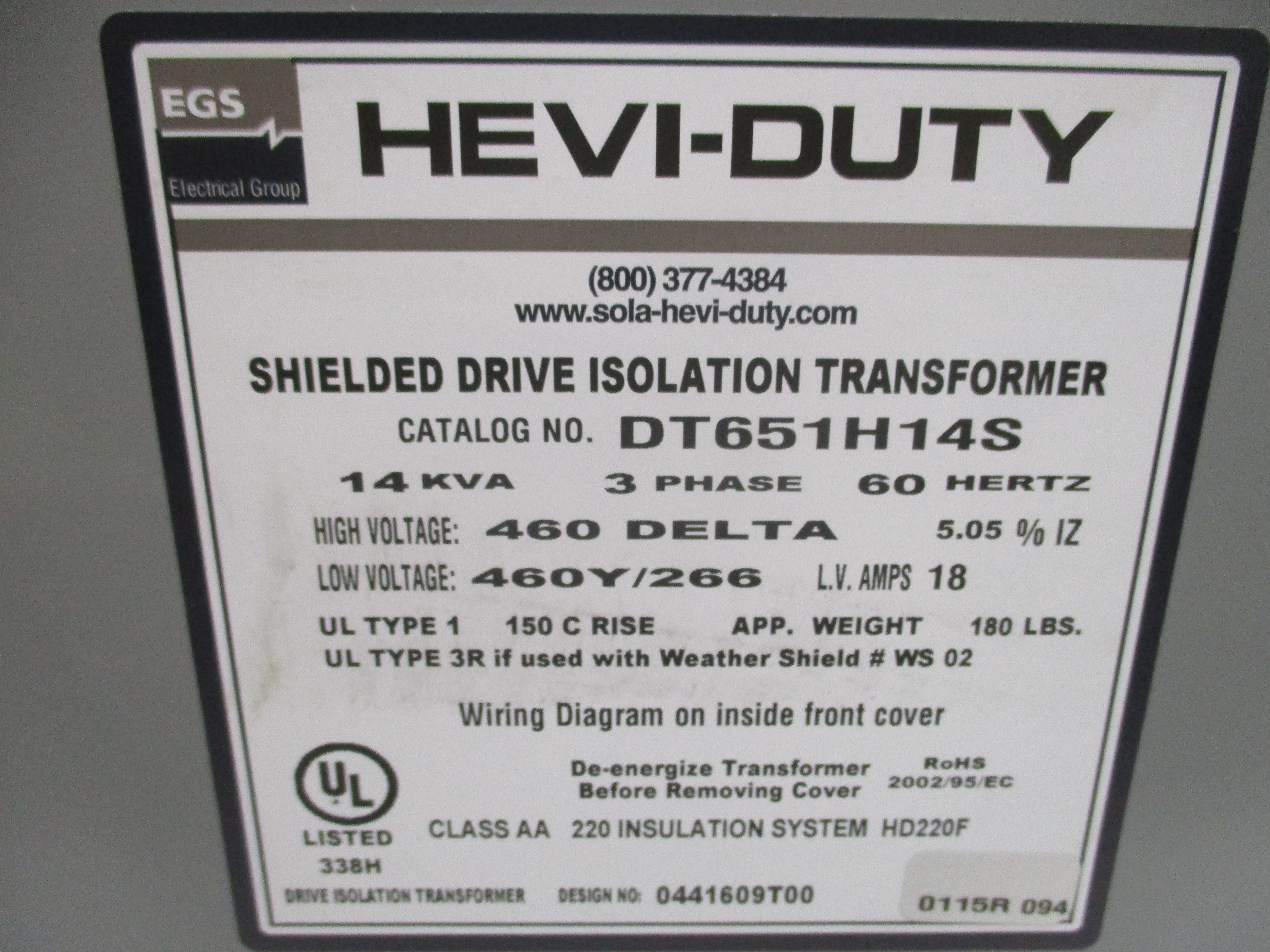 EGS DT651H14S 460V 18A NSNP