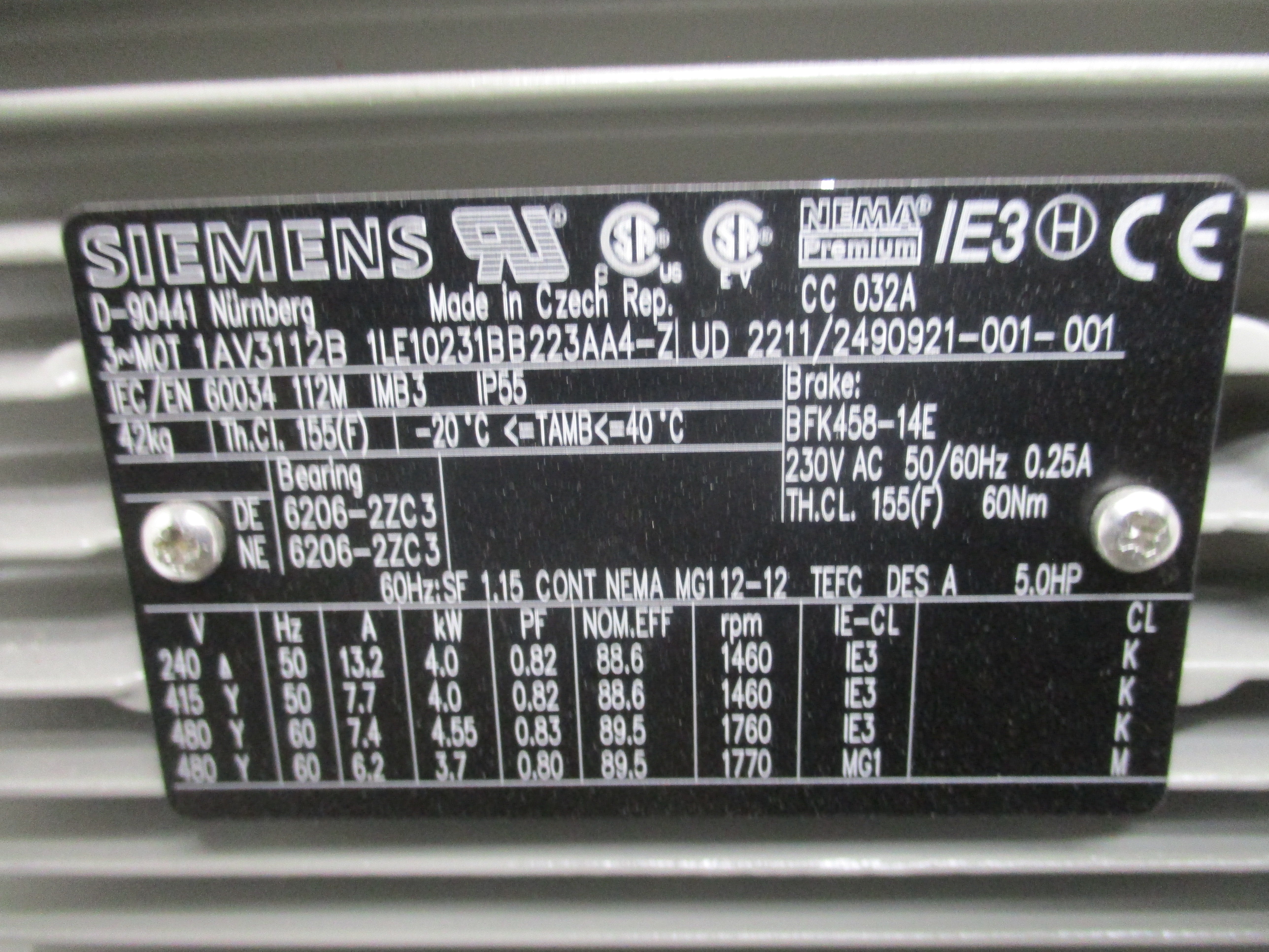 SIEMENS 1LE10231BB223AA4-Z NSNP