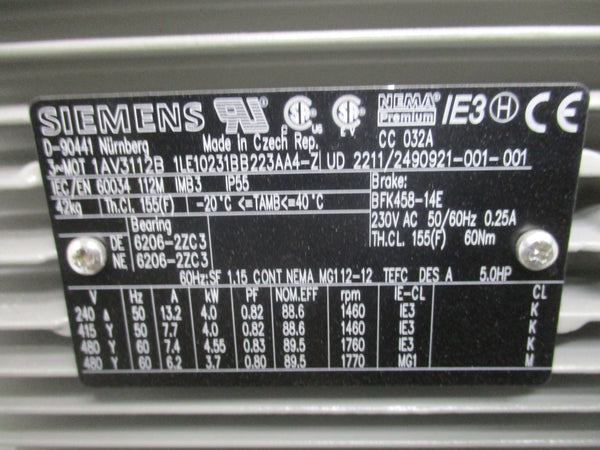 SIEMENS 1LE10231BB223AA4-Z NSNP