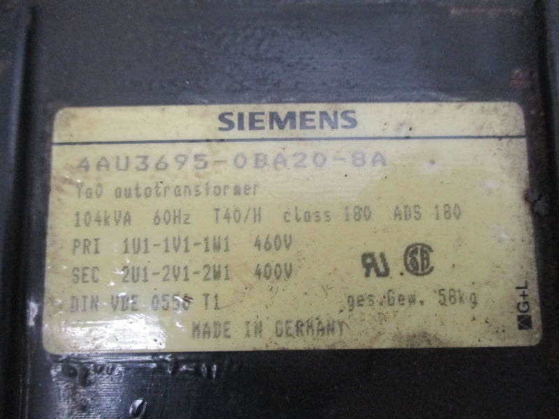 SIEMENS 4AU3695-0BA20-8A 460V NSNP