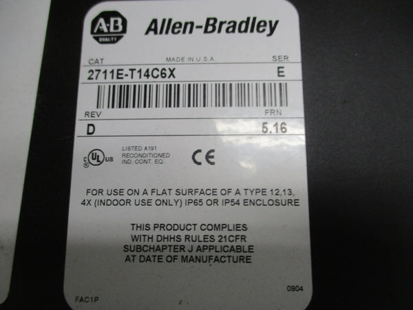 ALLEN BRADLEY 2711E-T14C6X SER. E F/W 5.16 REV. D UNMP