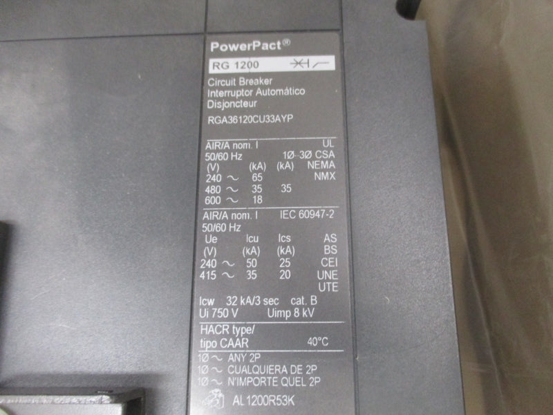 SQUARE D RGA36120CU33AYP 600V 1200A NSMP