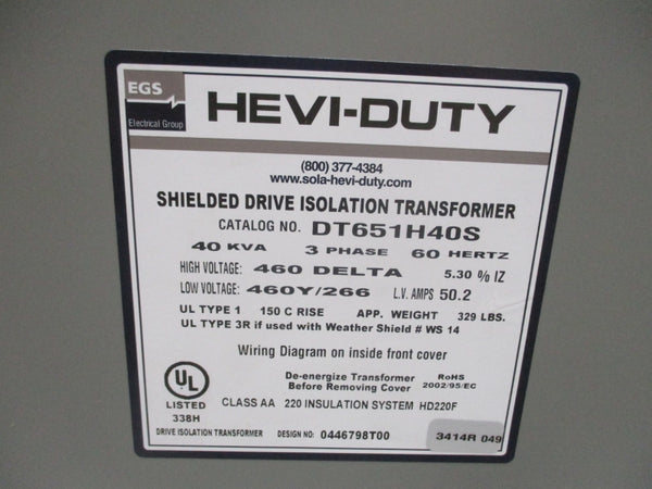 EGS DT651H40S 460V 50.2A NSNP