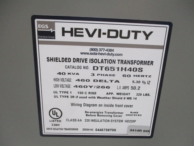 EGS DT651H40S 460V 50.2A NSNP