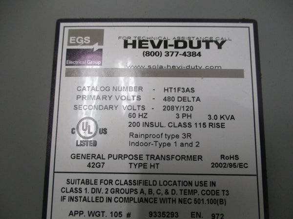 EGS HT1F3AS 480V NSMP