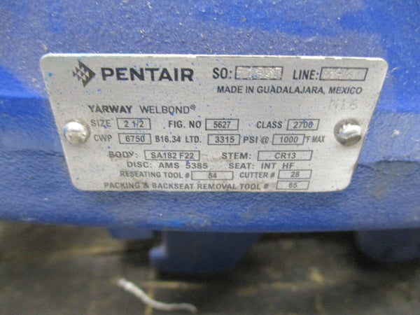 PENTAIR YARWAY 5627 3315PSI 2 1/2" UNMP