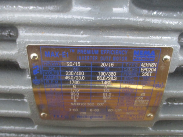 TECO WESTINGHOUSE EP0204 AEHH8N 20HP 230/460V 46.0/23.0A NSMP