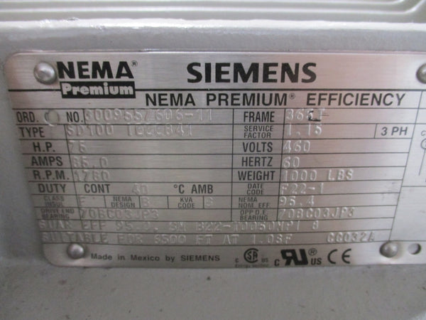 HAMMELMANN C1.00072.3554 75HP 460V 85A 5000PSI NSNP