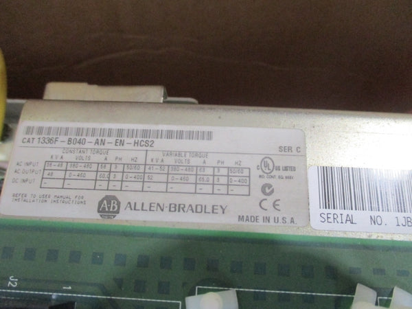 ALLEN BRADLEY 1336F-B040-AN-EN-HCS2 SER. C 380-480V 58A REMAN
