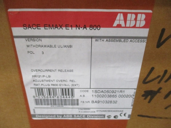 ABB SACE EMAX E1 N-A 800 635V 800A NSMP