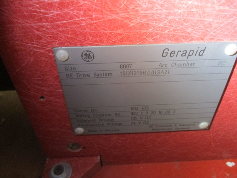 GERAPID 8007 GE DRIVE SYSTEM SIZE 8007 151X1215GD01SA21 125VAC NSNP
