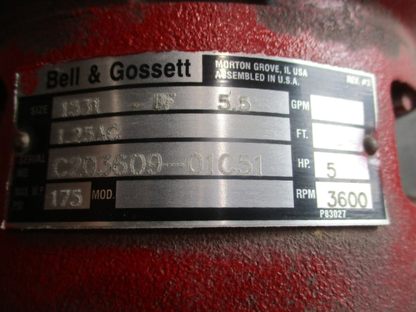 BELL & GOSSETT 1531 BF 5.5 208-230/460V 13.0-11.8/5.90A NSNP