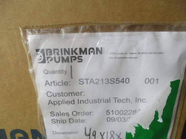 BRINKMANN PUMPS STA213S540 001 NSFS