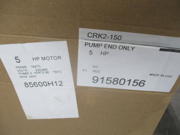 GRUNDFOS CRK2-150UWAAUUV 91580156 P11822 208-230/460V 12.2-11.2/5.6A NSMP