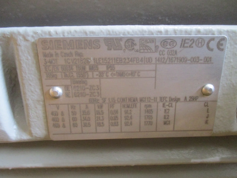 SIEMENS 1LE15211EB234FB4 460V 34.0A NSNP