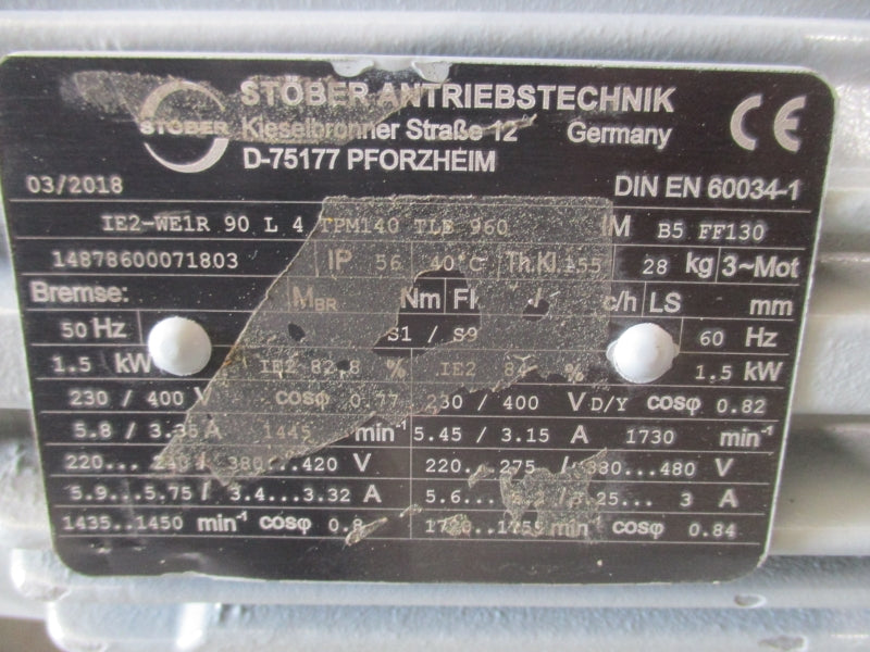 STOBER K202AG0140IE2D090L04 230/400V 5.45/3.15A NSNP