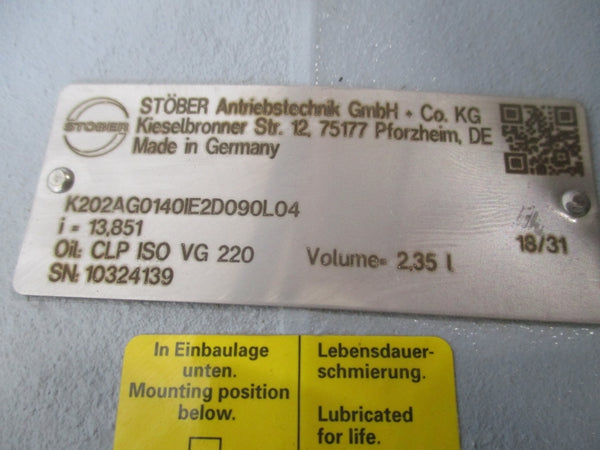 STOBER K202AG0140IE2D090L04 230/400V 5.45/3.15A NSNP