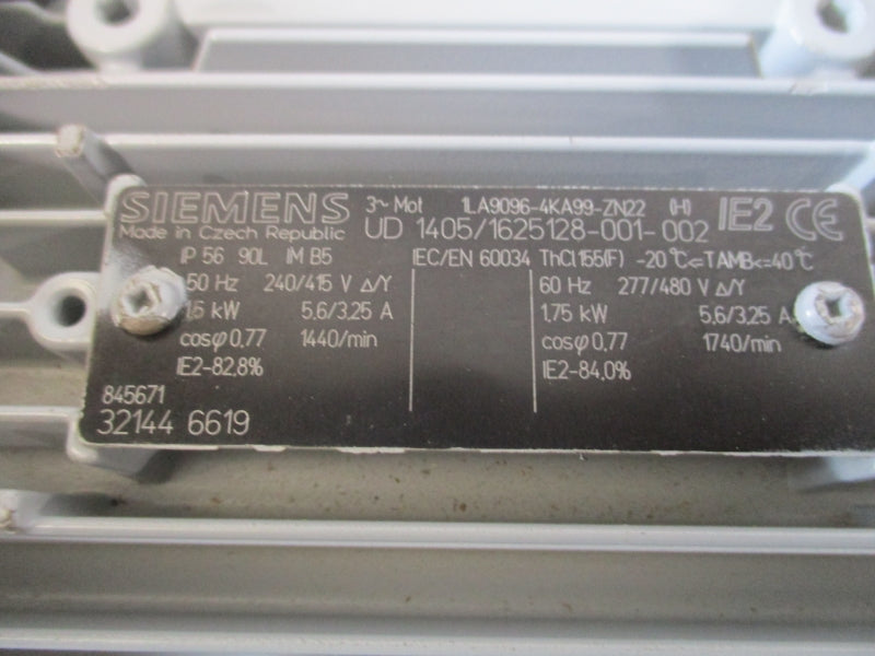 STOBER K202AG0140IE2D90L4 1LA9096-4KA99-ZN22 277/480V 5.6/3.25A NSNP