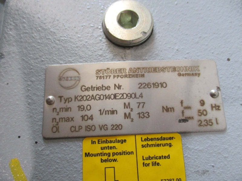 STOBER K202AG0140IE2D90L4 1LA9096-4KA99-ZN22 277/480V 5.6/3.25A NSNP