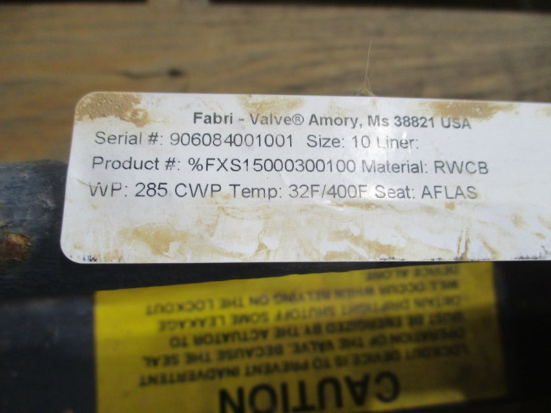 FABRI-VALVE GATE KNIFE VALVE %FXS15000300100 10" NSNP