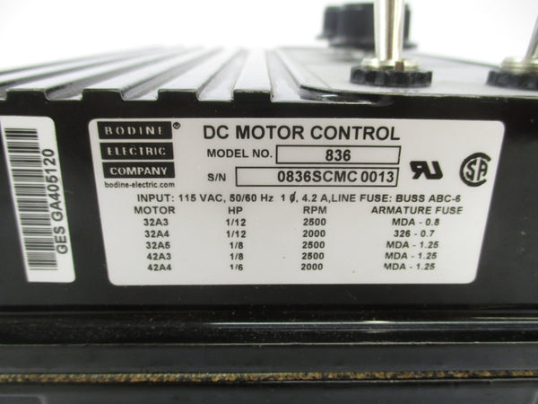 BODINE ELECTRIC 836 115VAC 4.2A NSNP