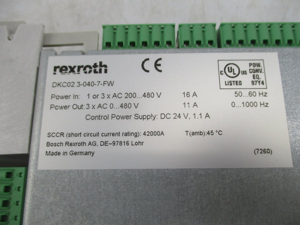 REXROTH DKC02.3-040-7-FW 200-480V 16A NSMP