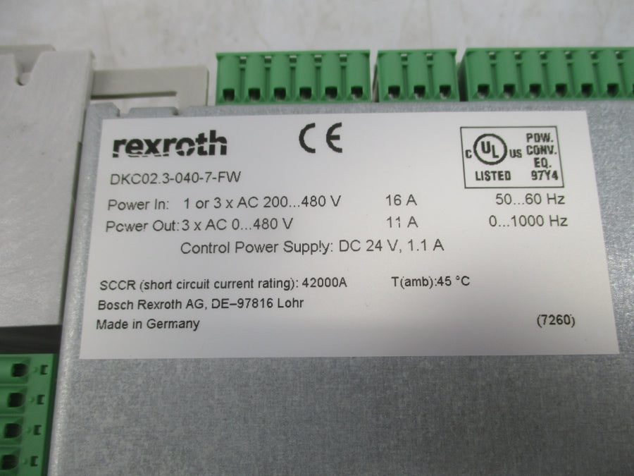 REXROTH DKC02.3-040-7-FW 200-480V 16A NSMP
