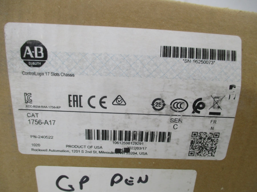 ALLEN BRADLEY 1756-A17 SER. C F/W N 2022 NSFS
