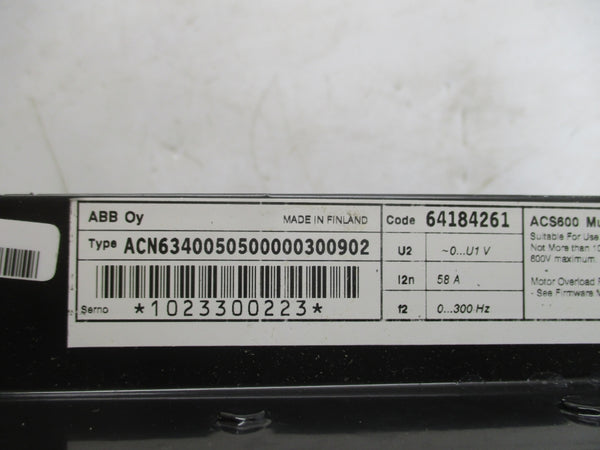 ABB ACN6340050500000300902 0-U1V 58A UNMP