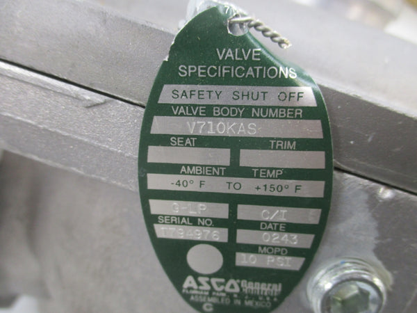 ASCO V710KAS 10PSI 2-1/2" NSMP