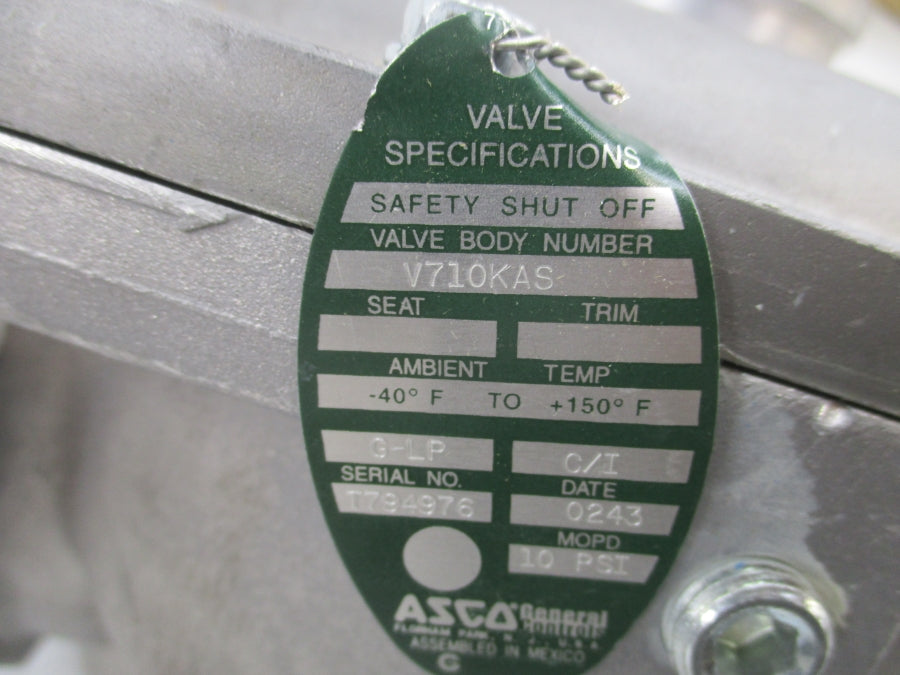 ASCO V710KAS 10PSI 2-1/2" NSMP