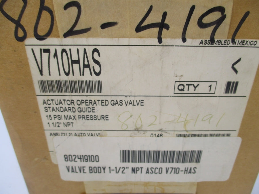 ASCO V710HAS 15PSI 1-1/2" NSMP