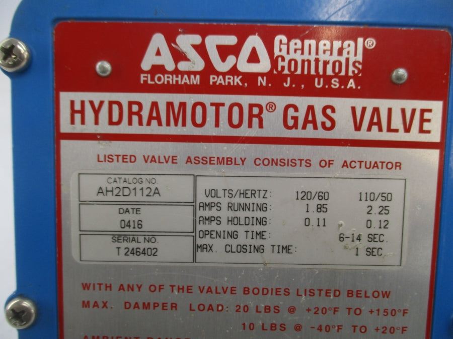 ASCO AH2D112A 110/120V 1.85/2.25A UNMP