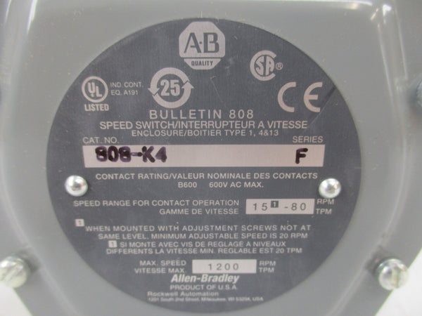 ALLEN BRADLEY 808-K4 SER. F 600VAC NSMP