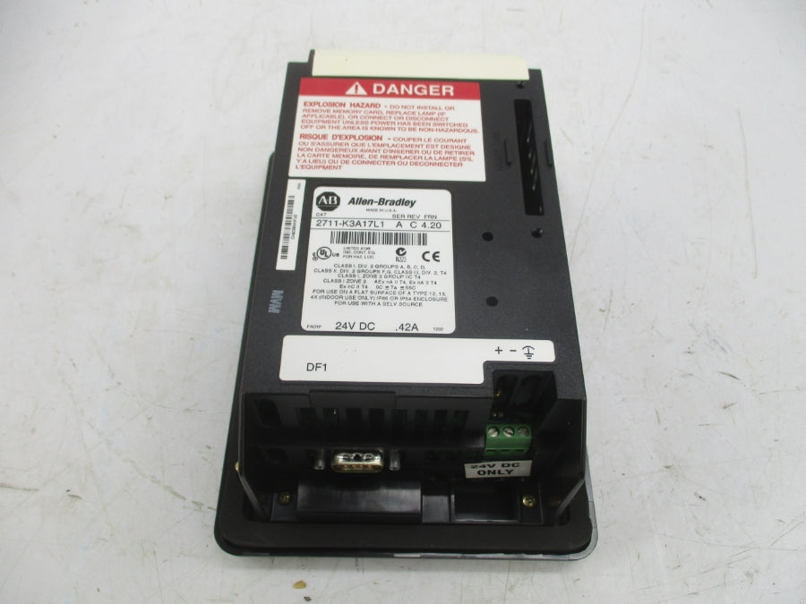 ALLEN BRADLEY 2711-K3A17L1 SER. A F/W 4.20 24VDC .42A REV. C NSMP