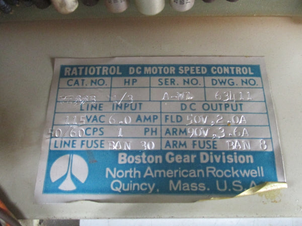 BOSTON GEAR VE33B 63411 115VAC 6.0A (AS PICTURED) UNMP